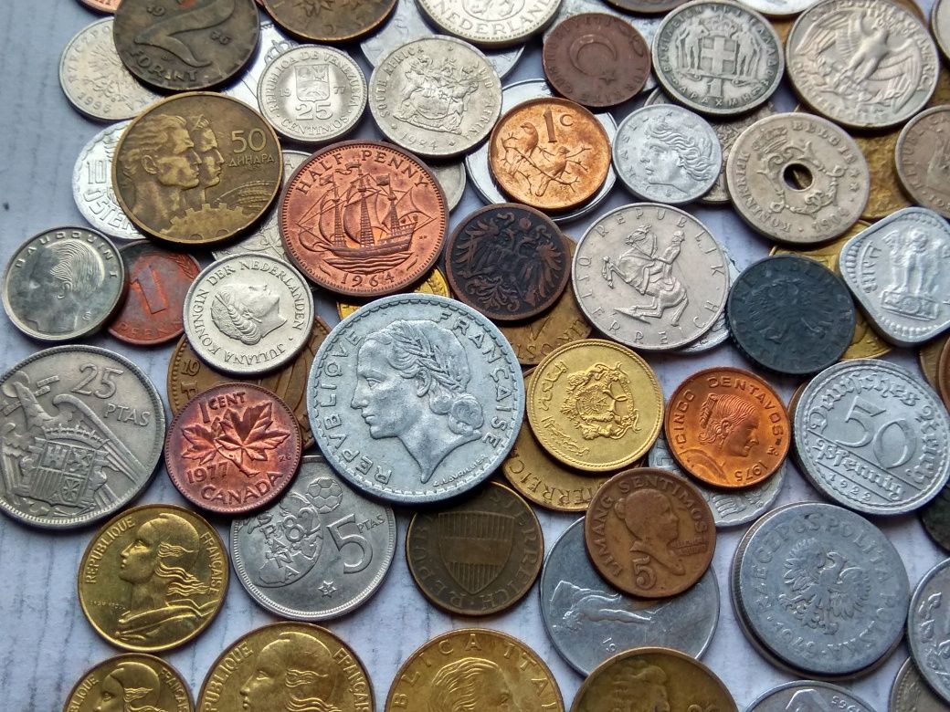 100 монет світу без повторів.набор, 100монет мира,все континенты,микс