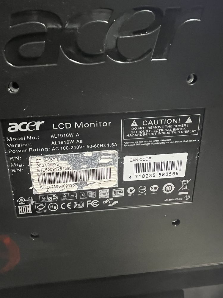 Монітор 19" TFT-LCD Acer al1916w