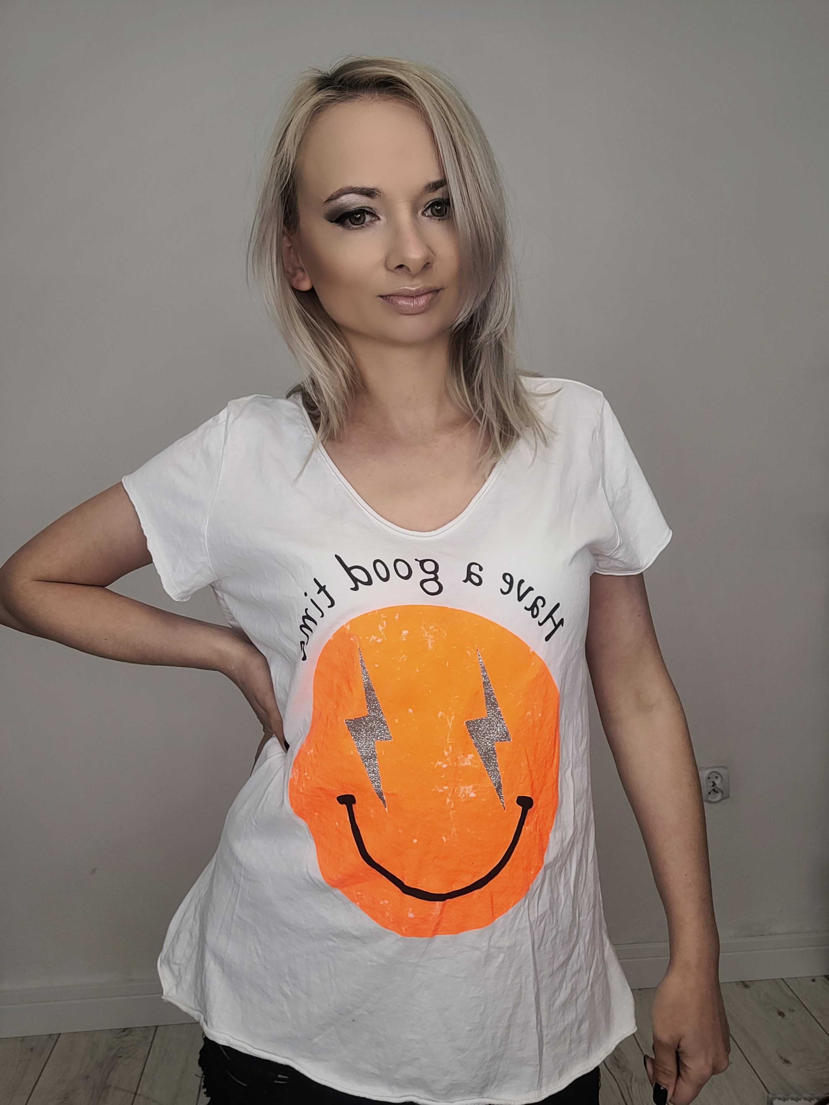 T-shirt koszulka SMILE buzia WŁOCHY r. UNI