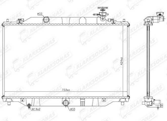 Радіатор охолодження MAZDA CX5, 02.2017 - 01.2022 PE0115200A
