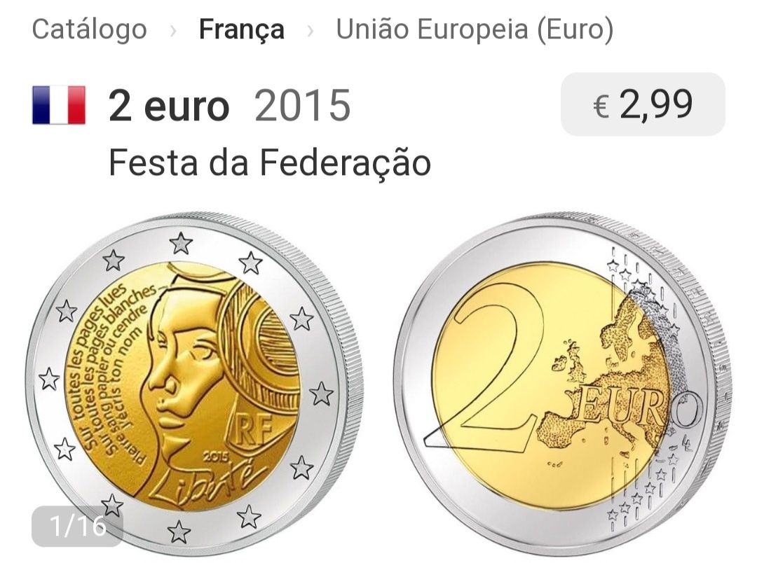 Moeda 2€, França 2015