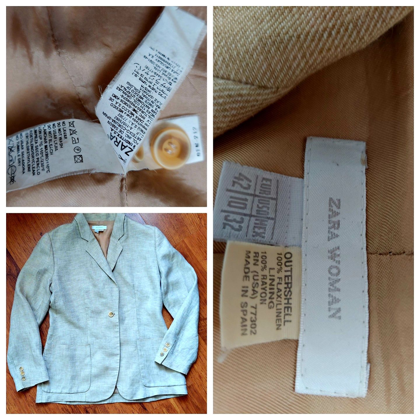 Пиджак жакет лен хлопок 48р Zara и др