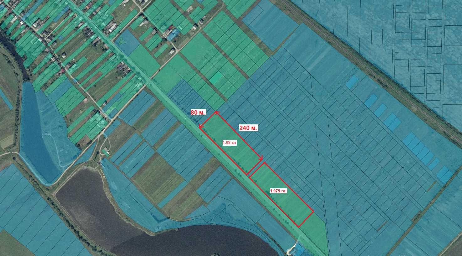 Ділянка під виробництво 1.97 га с.Стеблівка по трасі H09