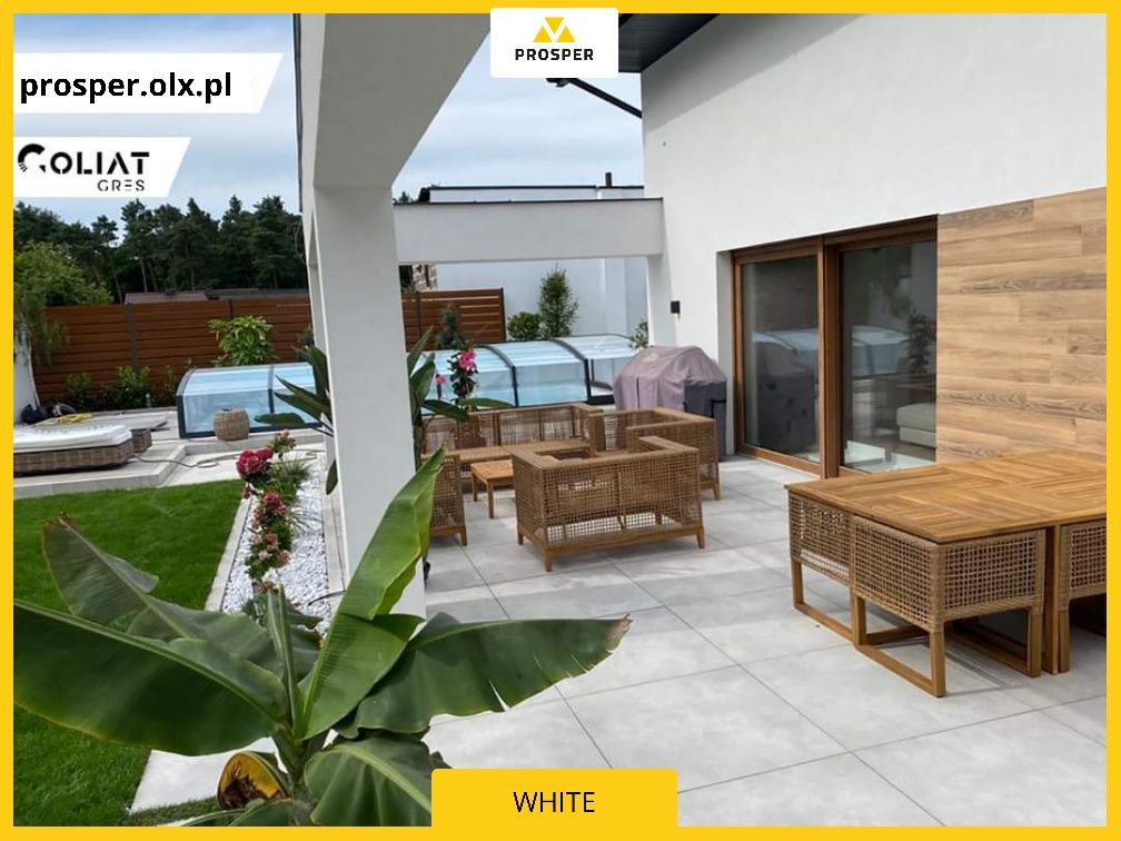 Płyty gresowe GOLIAT tarasowe 60x60x2 gres taras WHITE