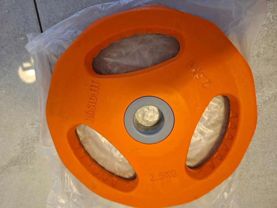 Sztanga + Hantle Powlekane/gumowane stałe BASIC FIT 8kg Prosty Gryf