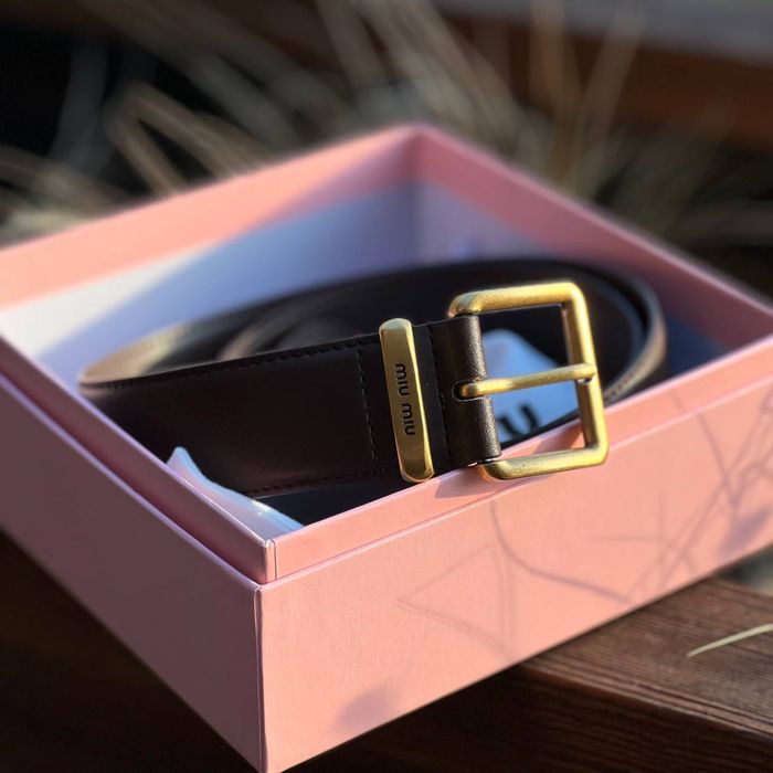 Ремінь miu miu шоколодного кольору