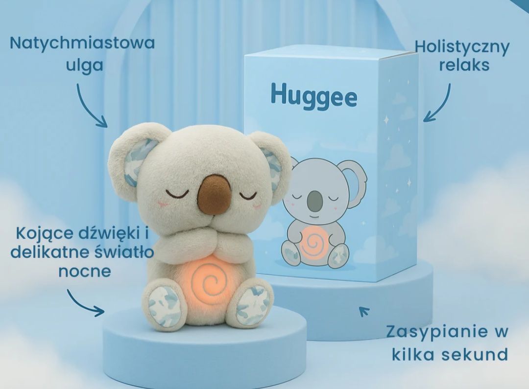 Maskotka Koala Hugge uspokajająca oddychająca świecąca