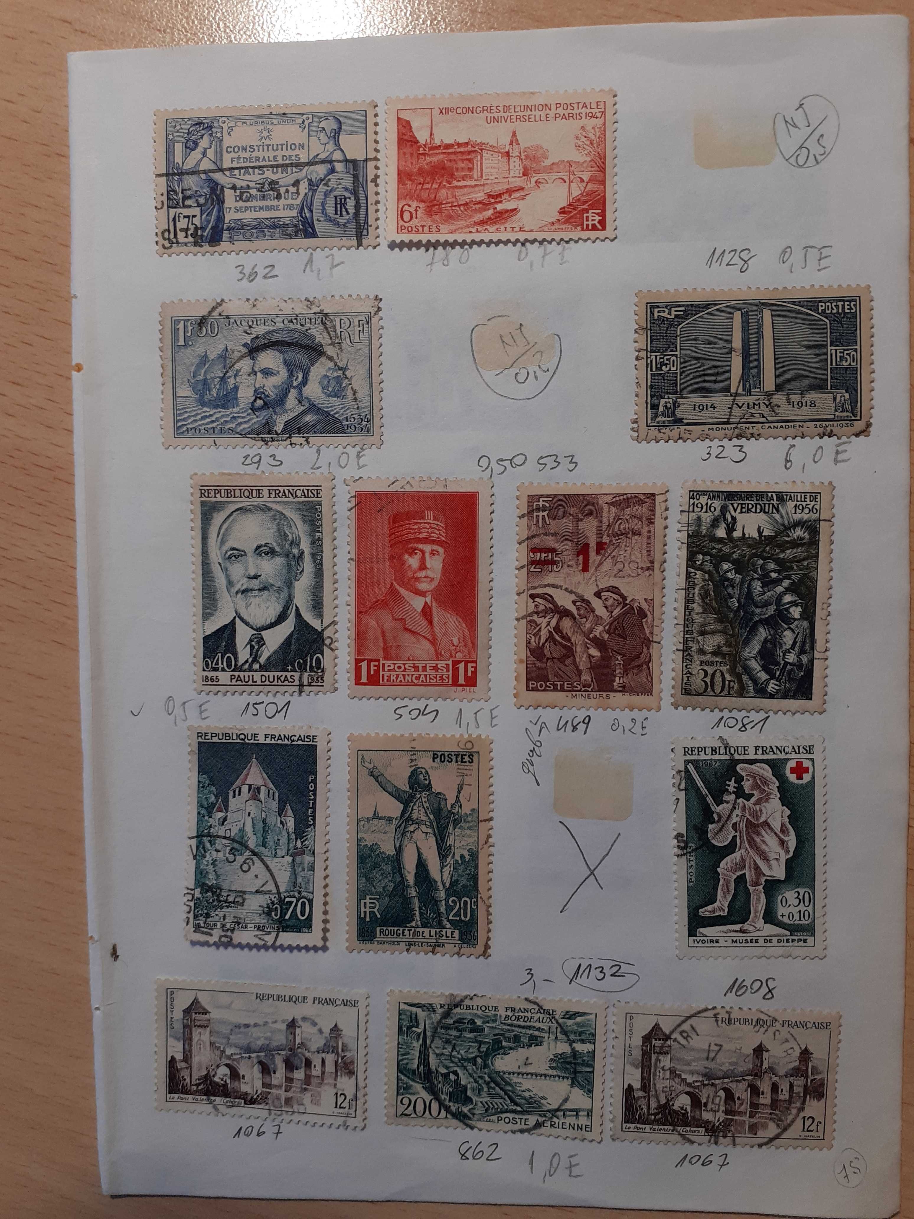 Znaczki pocztowe Francji z zeszytu