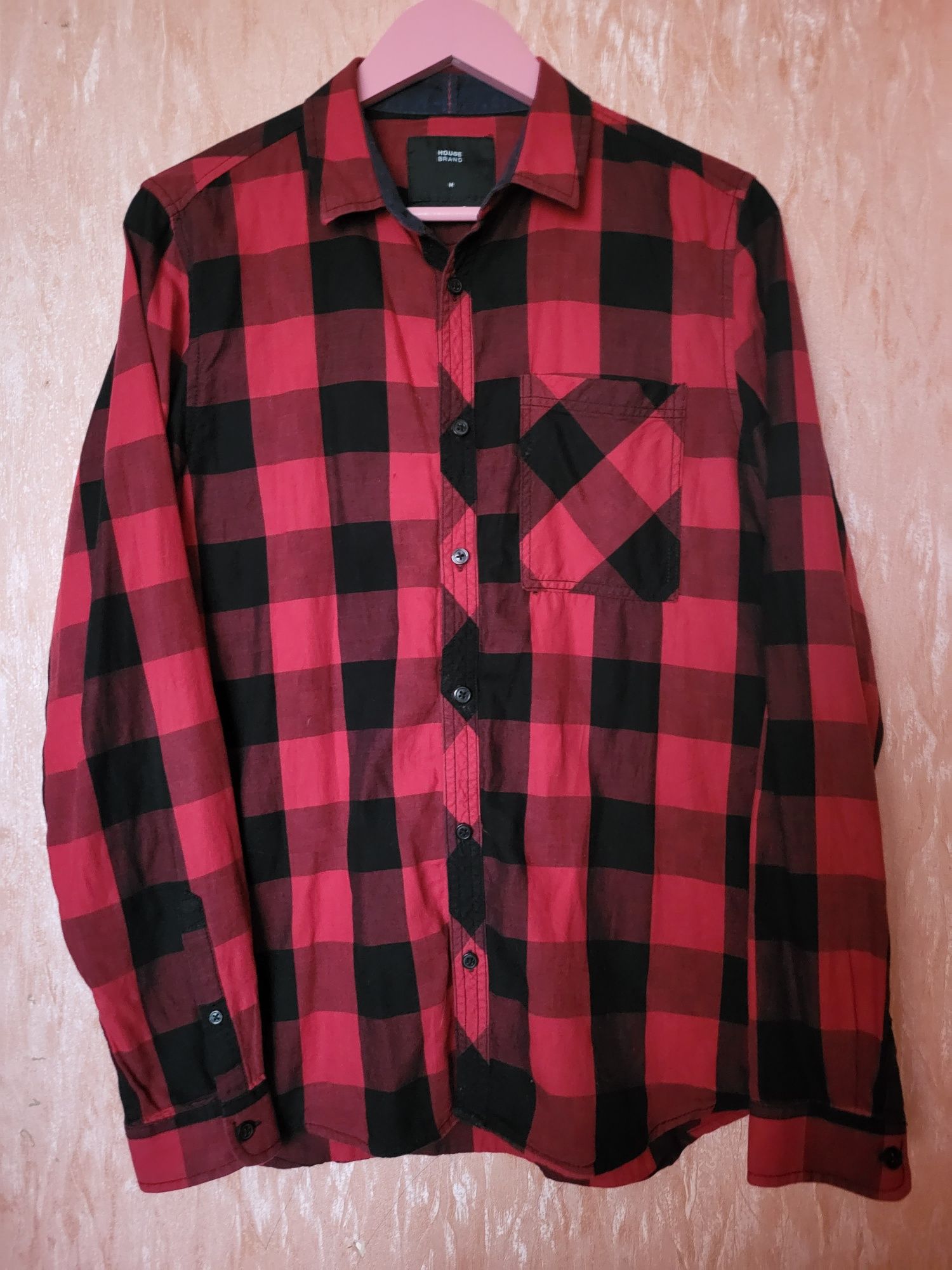 Рубашка клетка коттон. бред House brand M