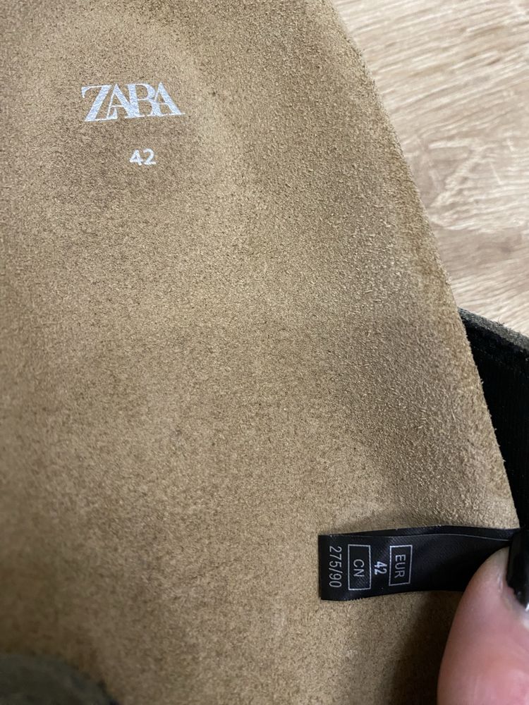 Zara сабо мюлі сандалі шльопки замшеві