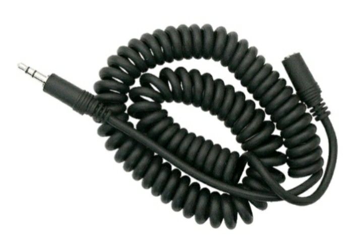 NOWY Kabel Przedłużacz słuchawek spiralny skręcany 5m  jack 3,5mm M-F