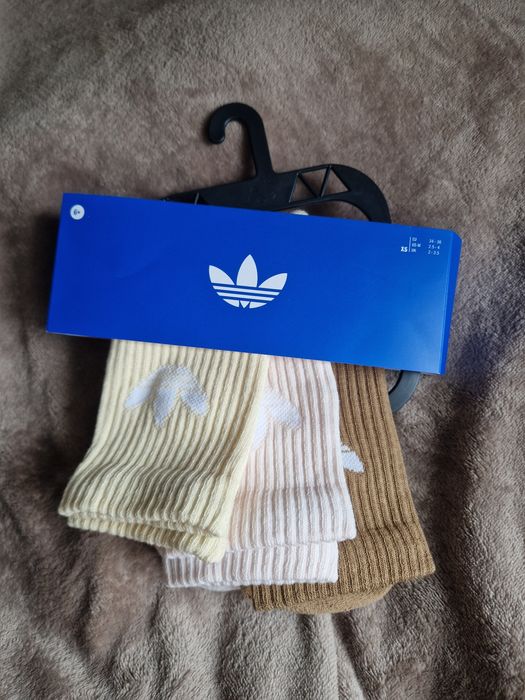 Zestaw 3 par wysokich skarpetki adidas unisex trefoil cushion JY2678