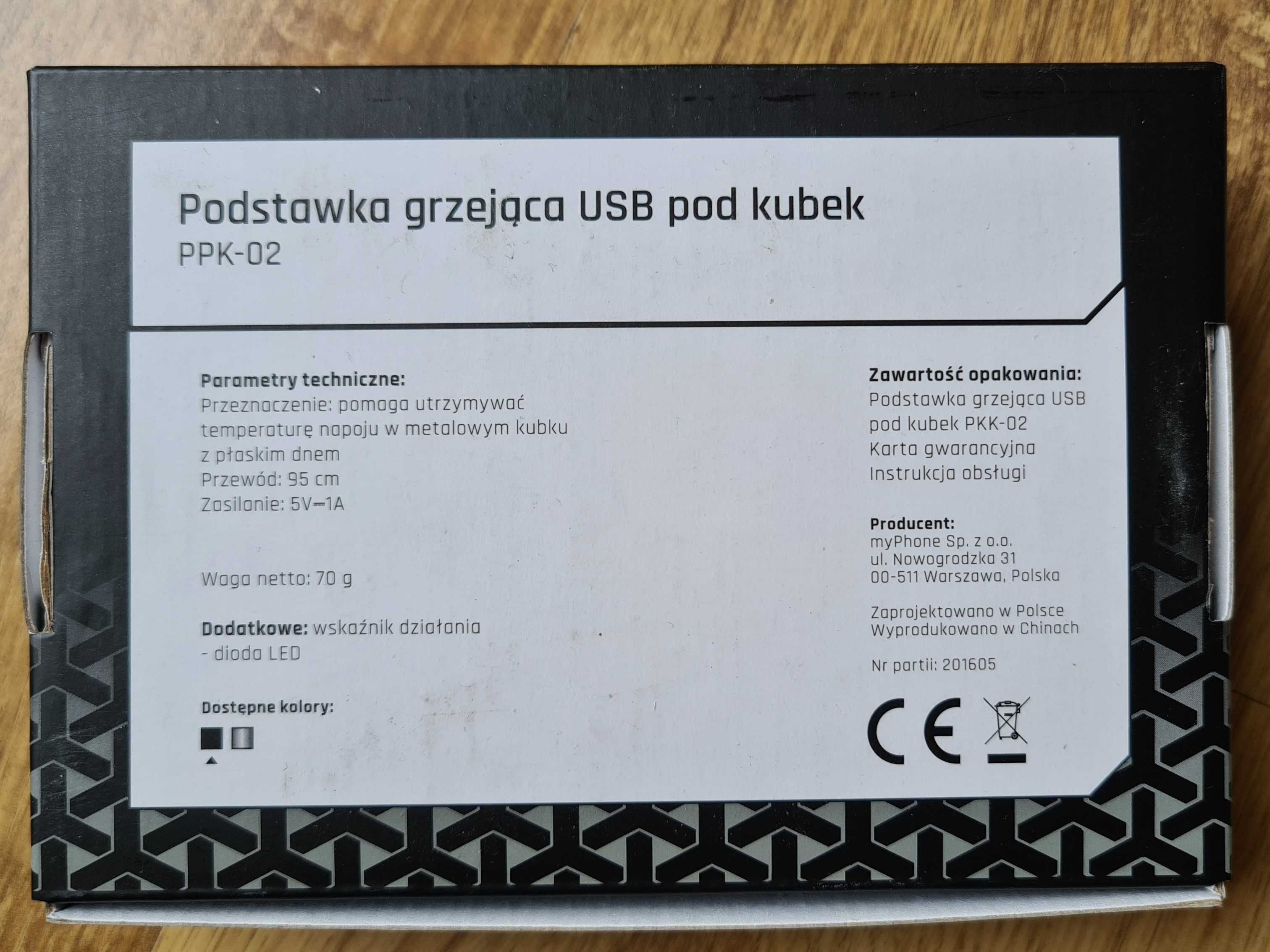 NOWA podstawka grzejąca pod kubek USB do komputera, laptopa samochodu