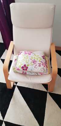 Fotel bujany drewniany Ikea + gratis