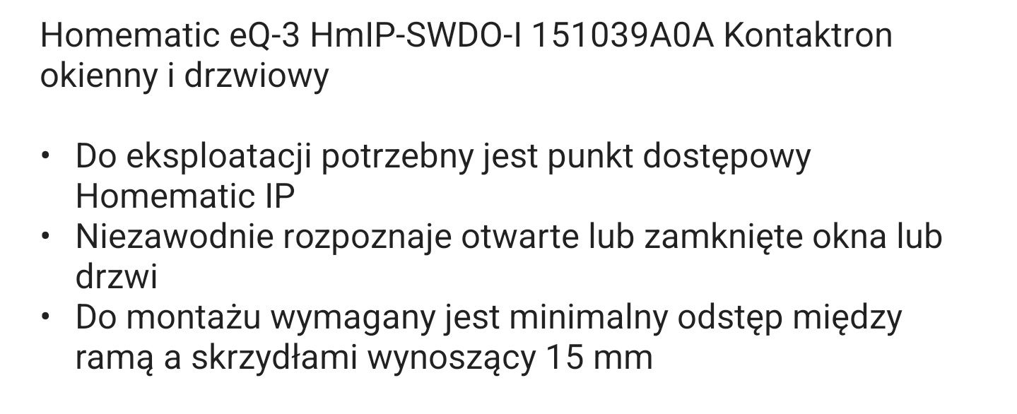 Homematic eQ-3 HmIP-SWDO-I kontaktron okienny i drzwiowy