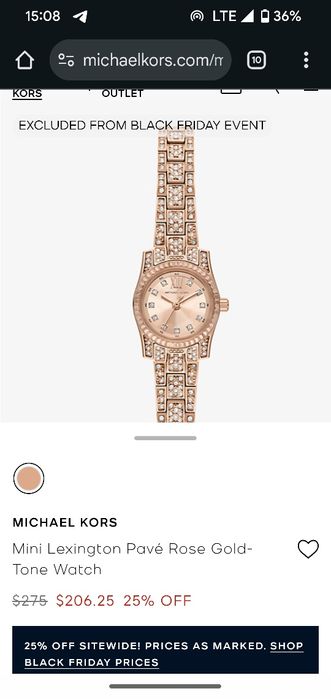 Годинник Michael Kors Mini Lexington Pavé Rose Gold-Tone Watch
