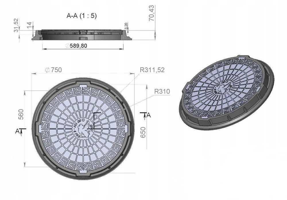 Pokrywa Właz do Szamba Studni kręgi betonowe pokrywa dekiel kompozyt