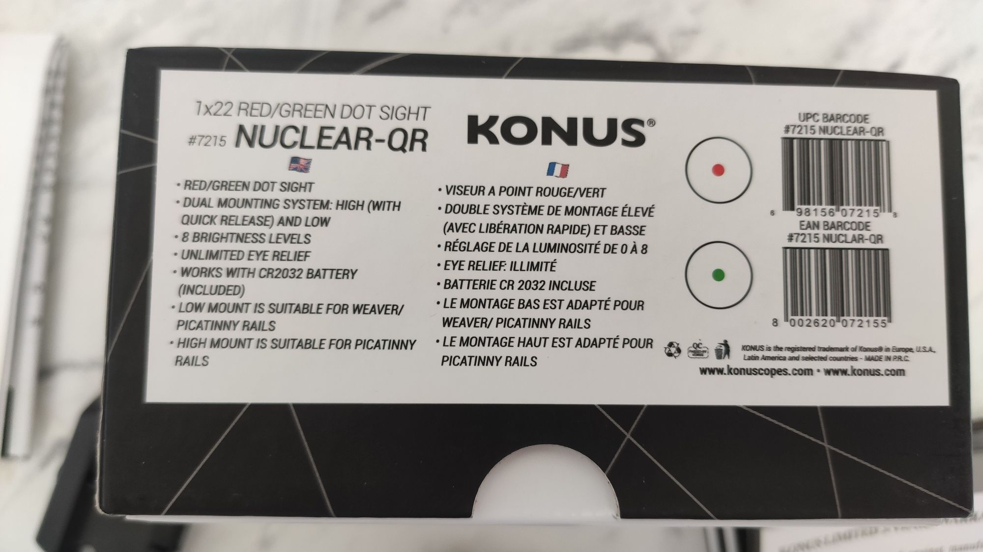 Коліматорний приціл Konus NUCLEAR-QR 1x22 (7215)
