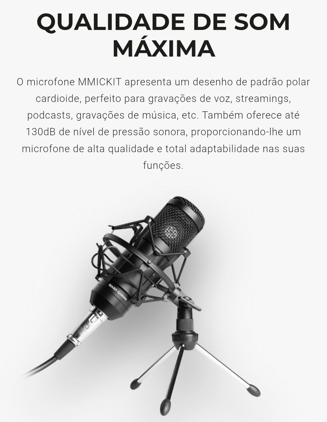 Microfone Profissional Mars Gaming 7 em 1