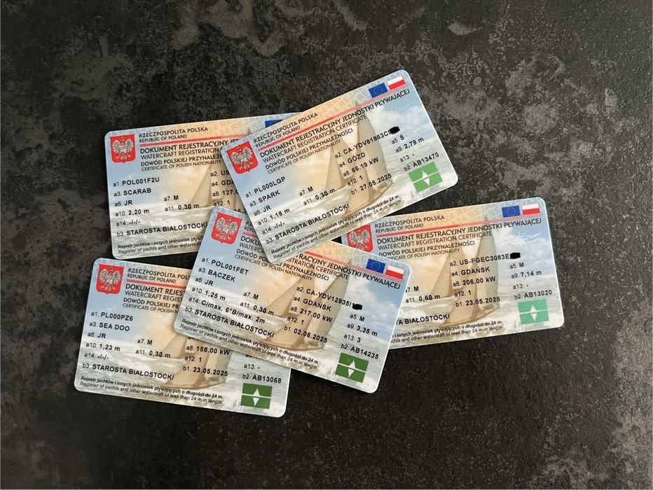 Rejestracja skutera wodnego lodki z USA SZWECJI