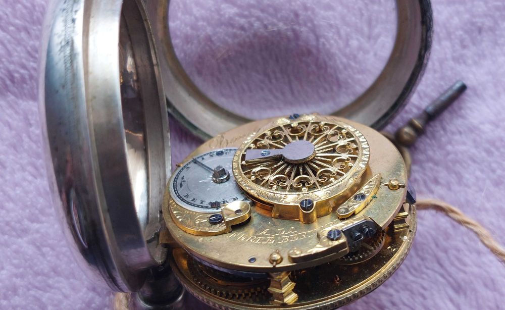 Relogio de bolso Prata VERGE FUSEE  "Baudry " 1800's - [48mm]