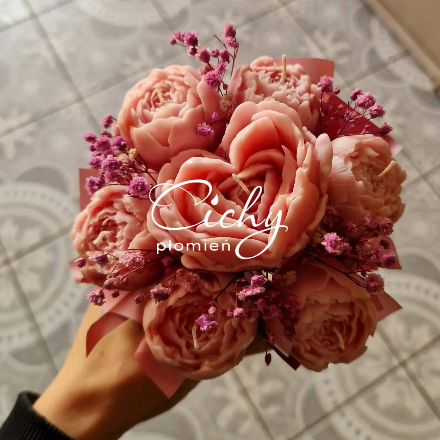 Bukiet kwiatów ze świec sojowych flowerbox candle