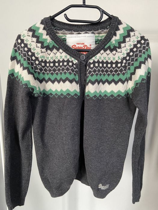 Sweter zapinany superdry norweskie wzory