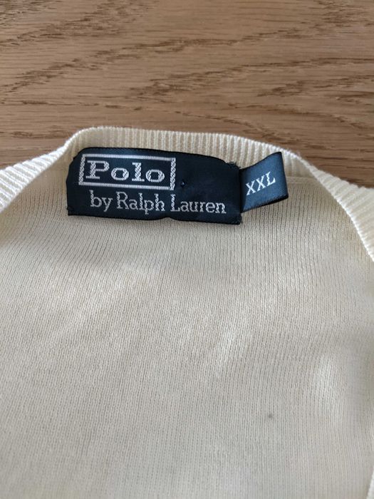 Sweter męski XXL dekolt V Ralph Lauren bawełna jNowy