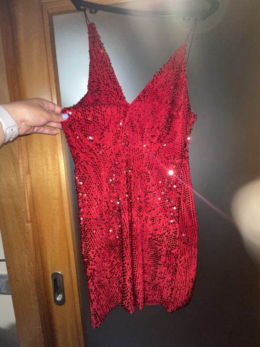 Vestido Vermelho Brilhante