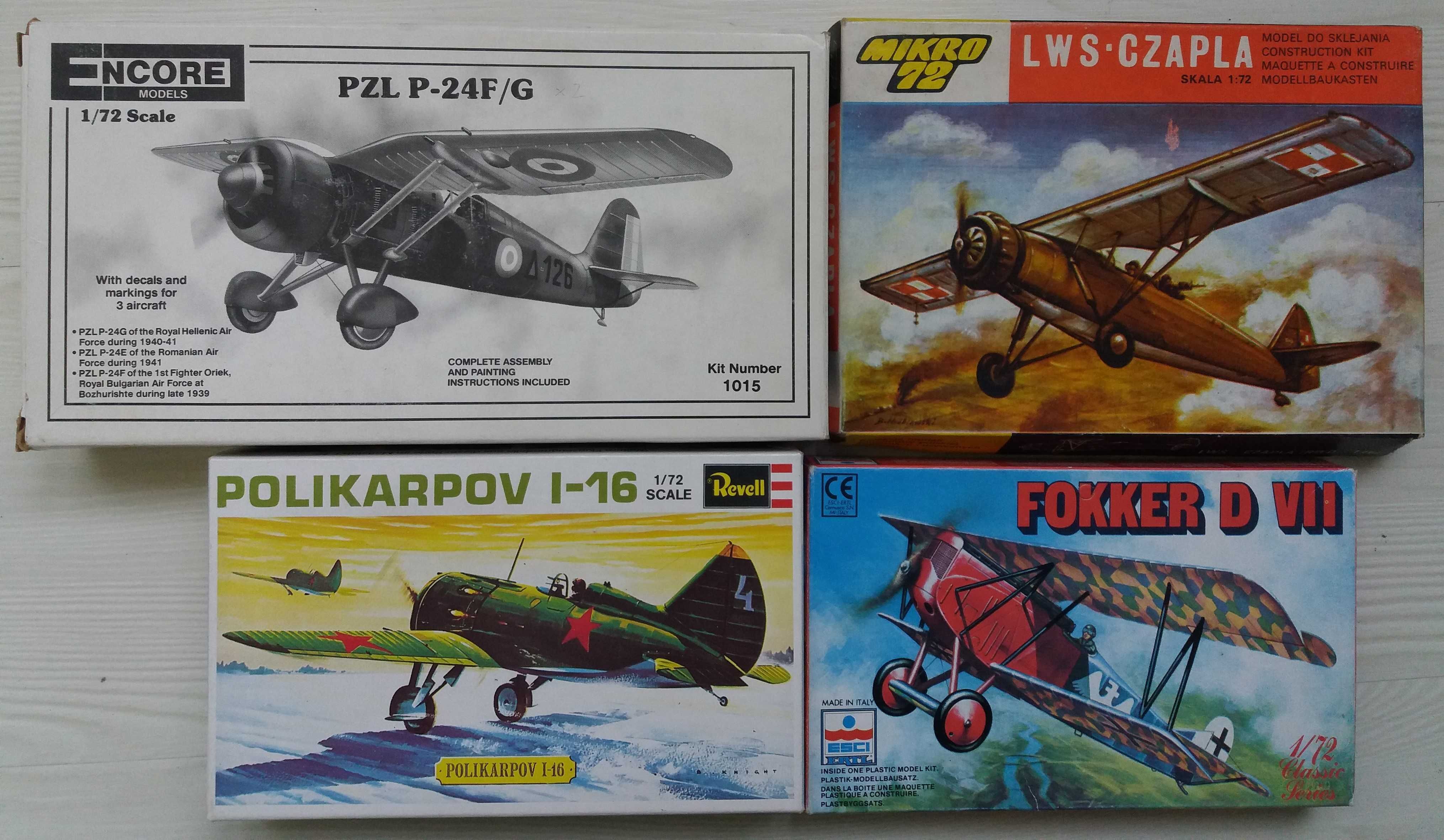 Modelos de aviões. Kits. Escala 1/72. IIGM