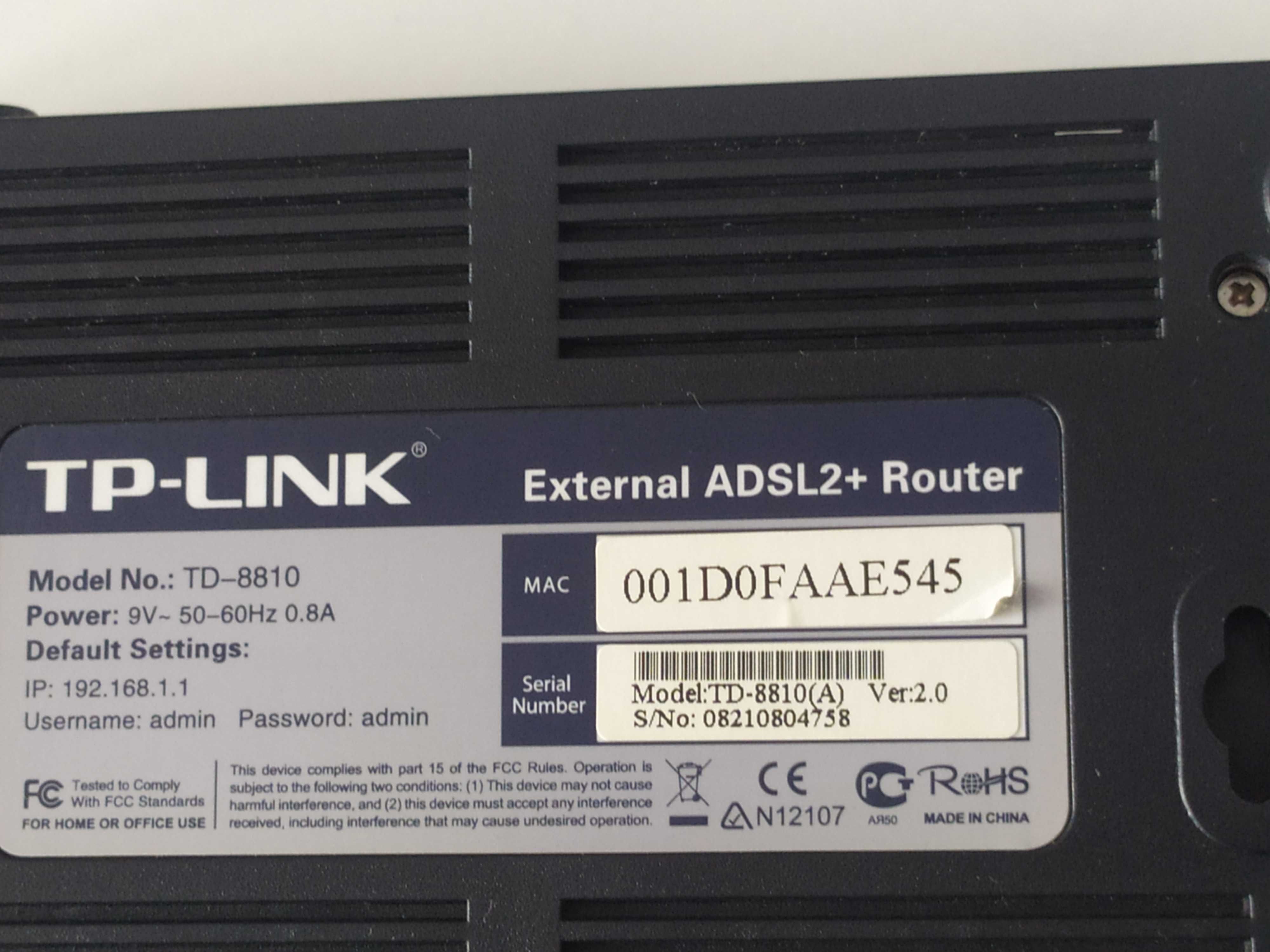 Router Tp-link Model TD -8810