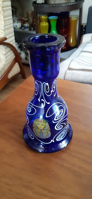Grecka amfora- ręcznie malowany okaz - kobalt