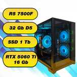 Топ!  Игровой ПК/ Компьютер Ryzen 5 7500А + 32GB + RTX 5060 Ti 16Gb
