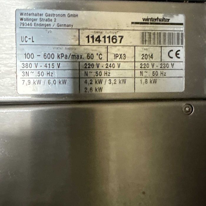 Zmywarka gastronomiczna Winterhalter UC-L Energy, IGŁA, praca sezonowa