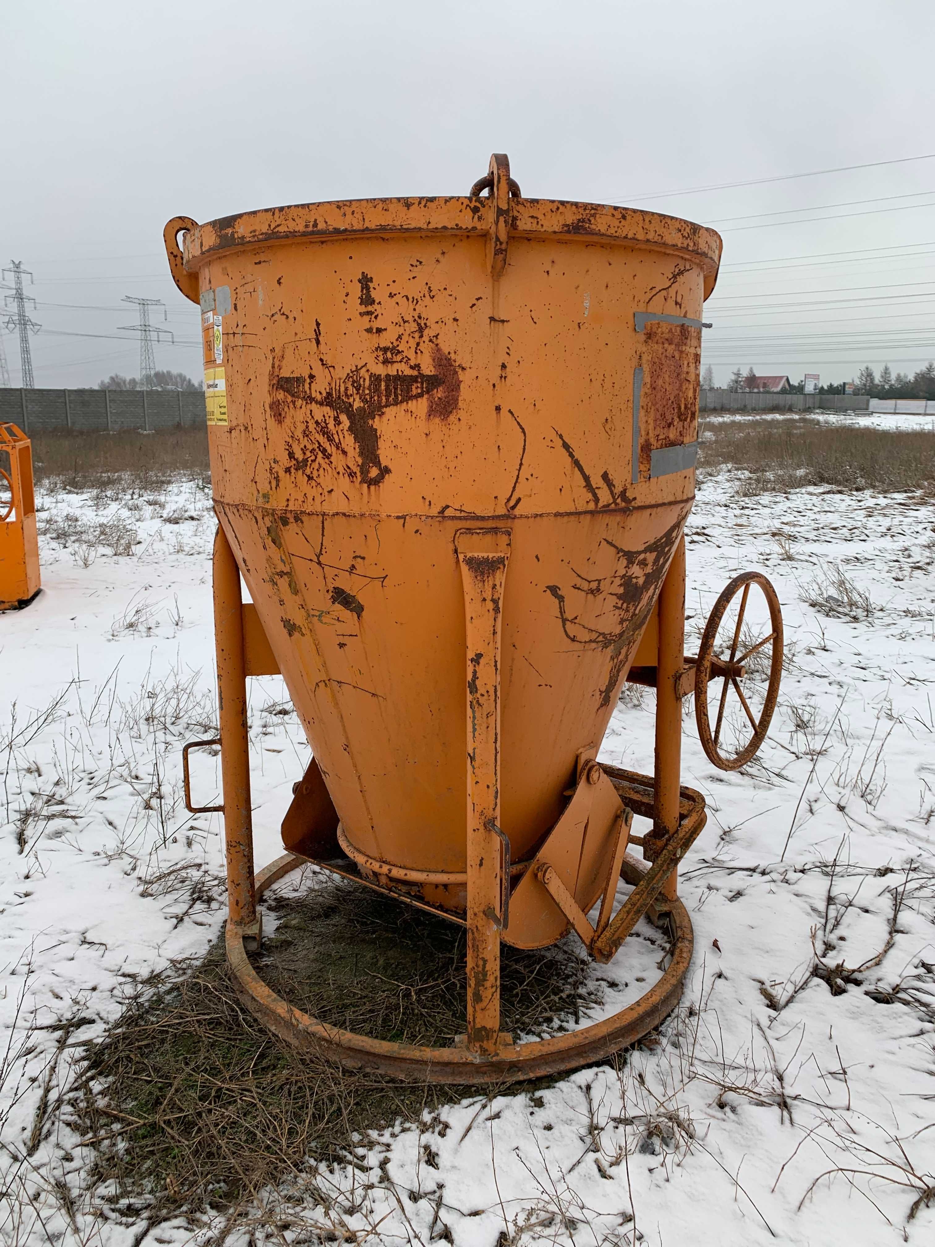 Pojemnik dźwigowy do betonu zbiornik 750L zaprawy gruszki