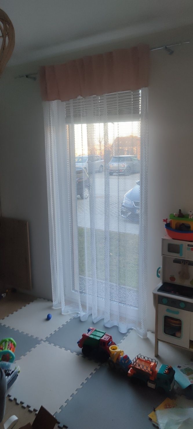 Firany zestaw duże oczka wysokość  245 cm