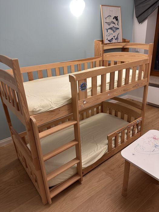 ZA DARMO piętrowe łóżeczko 80x160cm półki stolik