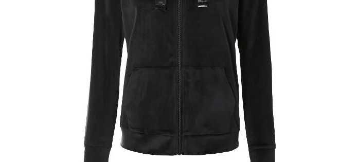 Bluza welurowa rozpinana z kapturem