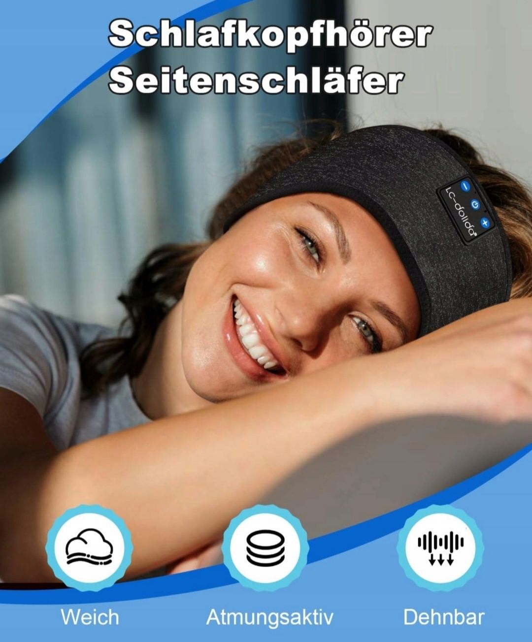 Opaska ze Słuchawkami Bezprzewodowymi do Biegania spania  Bluetooth