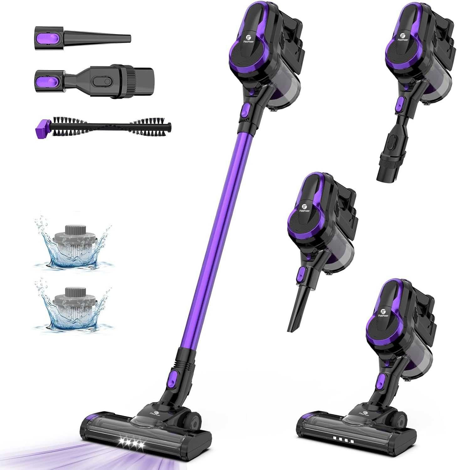 Odkurzacz pionowy Akumulatorowy fioletowy X6 FixtFixer