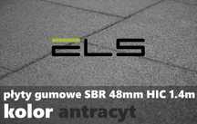 Płyty gumowe amortyzujące 50mm upadek 1,5m SZARE jednobarwne TUV PZH
