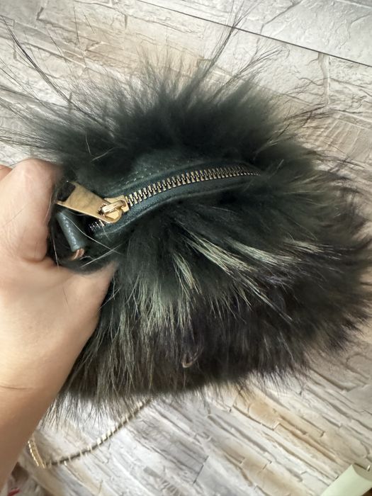 Torebka futerko naturalne ciemna zieleń