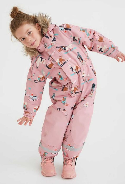 H&M зимовий комбінезон+ варежки комплект водоветроотталкивающий 5-6лет
