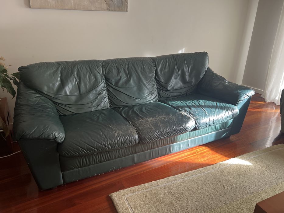 Sofá cama verde Divani & Divani pele 2 X 0,75 m