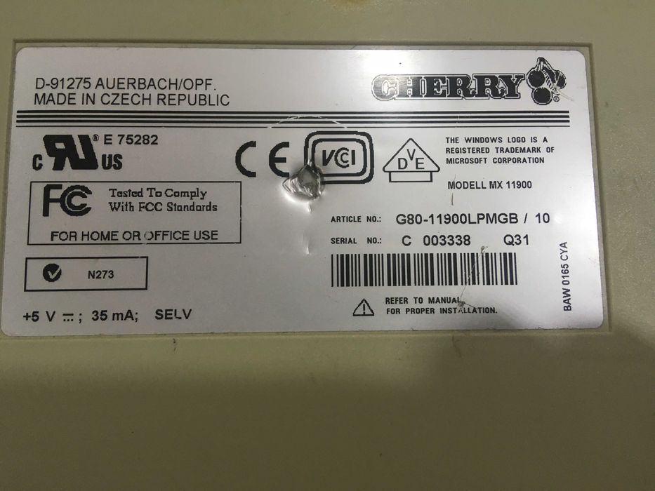 Klawiatura Mechaniczna CHERRY G80 MX 11900 profesjonalna ( MX-BLACK )