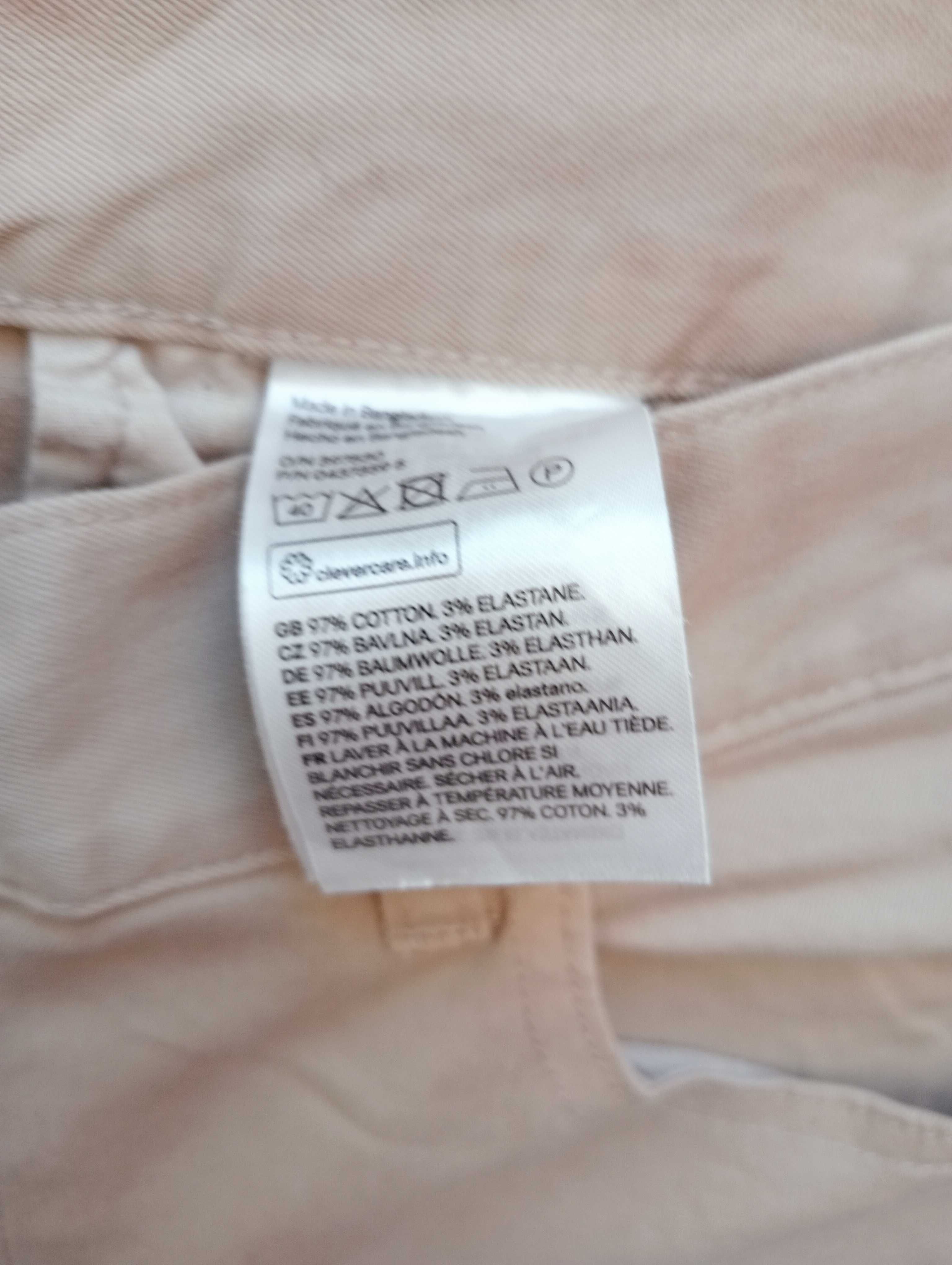 Spodnie, młodzieżowe damskie bojówki beżowe H&M roz,32/S