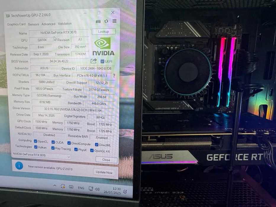 Karta graficzna ASUS RTX 3070 DUAL 8GB