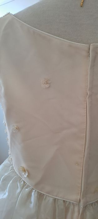 Vestido Cerimónia 7/8 Anos Organza cor Champagne