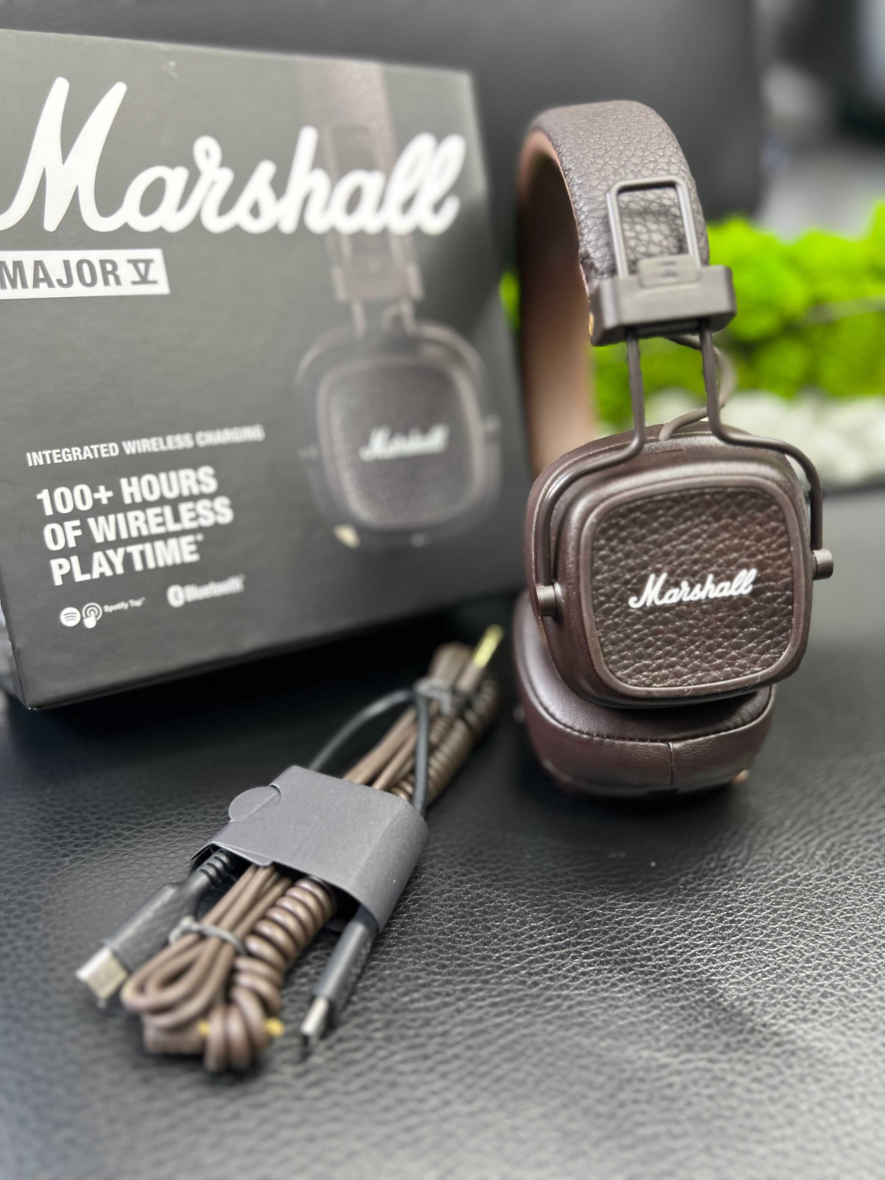 Marshall Major V Коричневі — Бездротові навушники з зарядом на тиждень