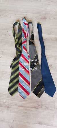 Cztery kolorowe krawaty satynowe